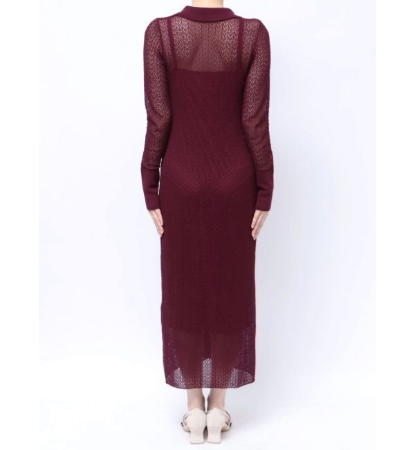 LAGUNAMOON「オープンワークパターンカラーニットワンピース」|ワンピース|