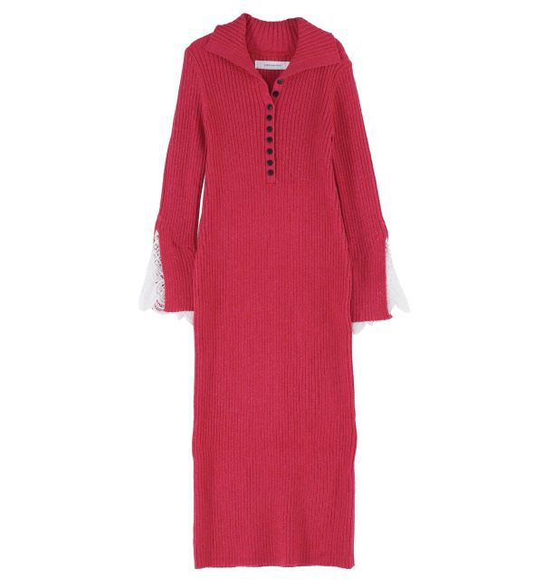 LAGUNAMOON「ラメブレンドレースカフスニットワンピース」|ワンピース|