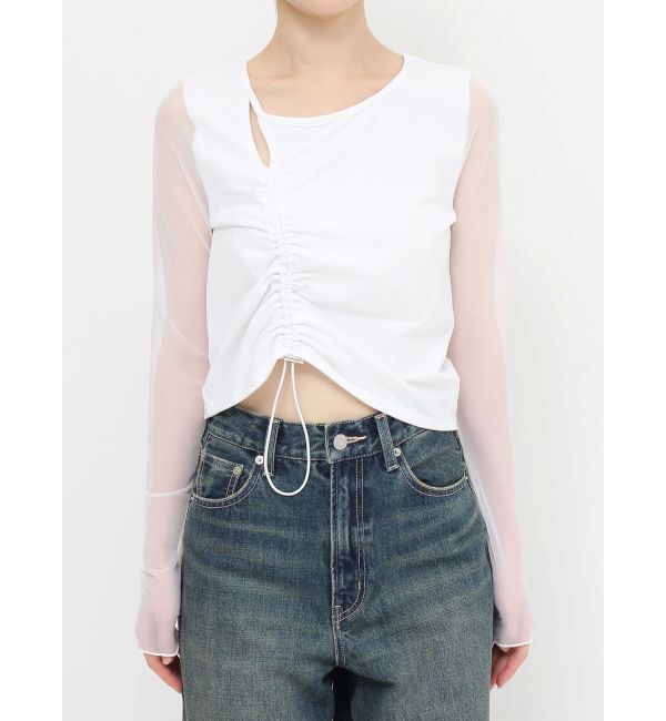 EVRIS「カットアウトシアートップス」|Tシャツ・カットソー|