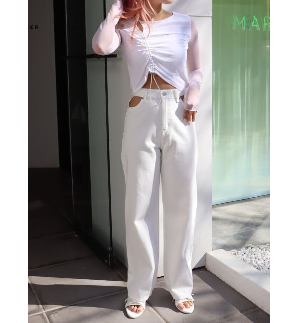 EVRIS「カットアウトシアートップス」|Tシャツ・カットソー|