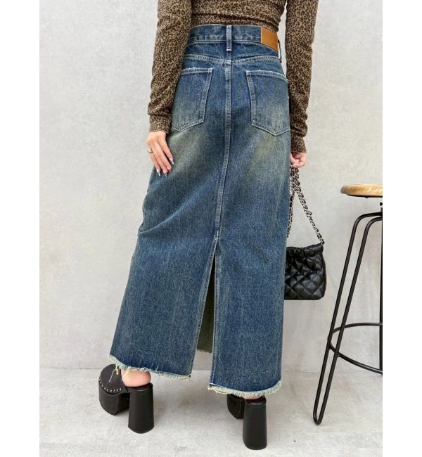 EVRIS「サイドビジューカットロングデニムスカート」|スカート|