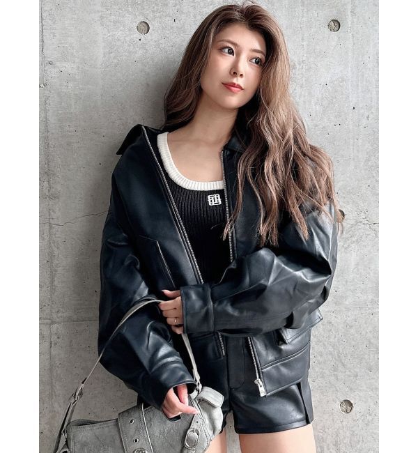 GYDA「フェイクレザー a-2フライトジャケット【SETUP着用可】」|その他|ブラック