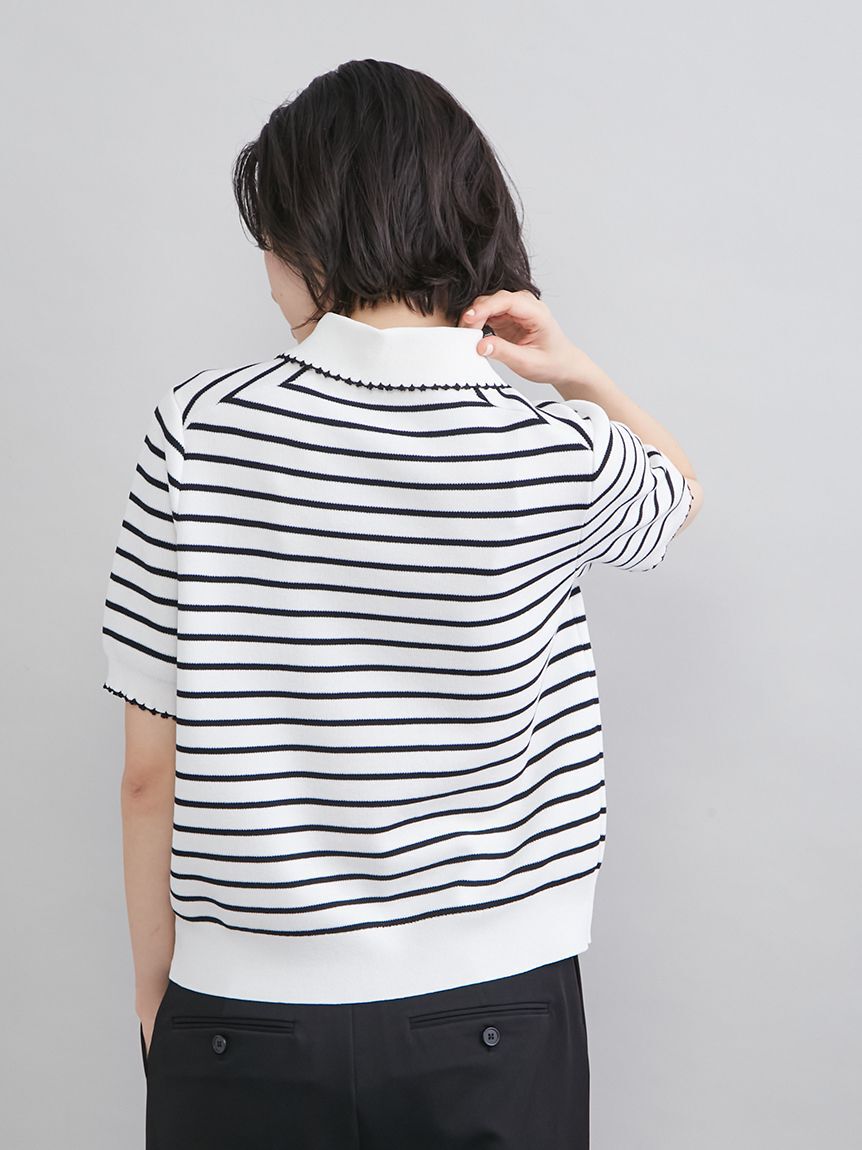 Mila Owen「【WEB限定カラー】２ＷＡＹ衿取り外しポロニットプルオーバー」|ニット・セーター|