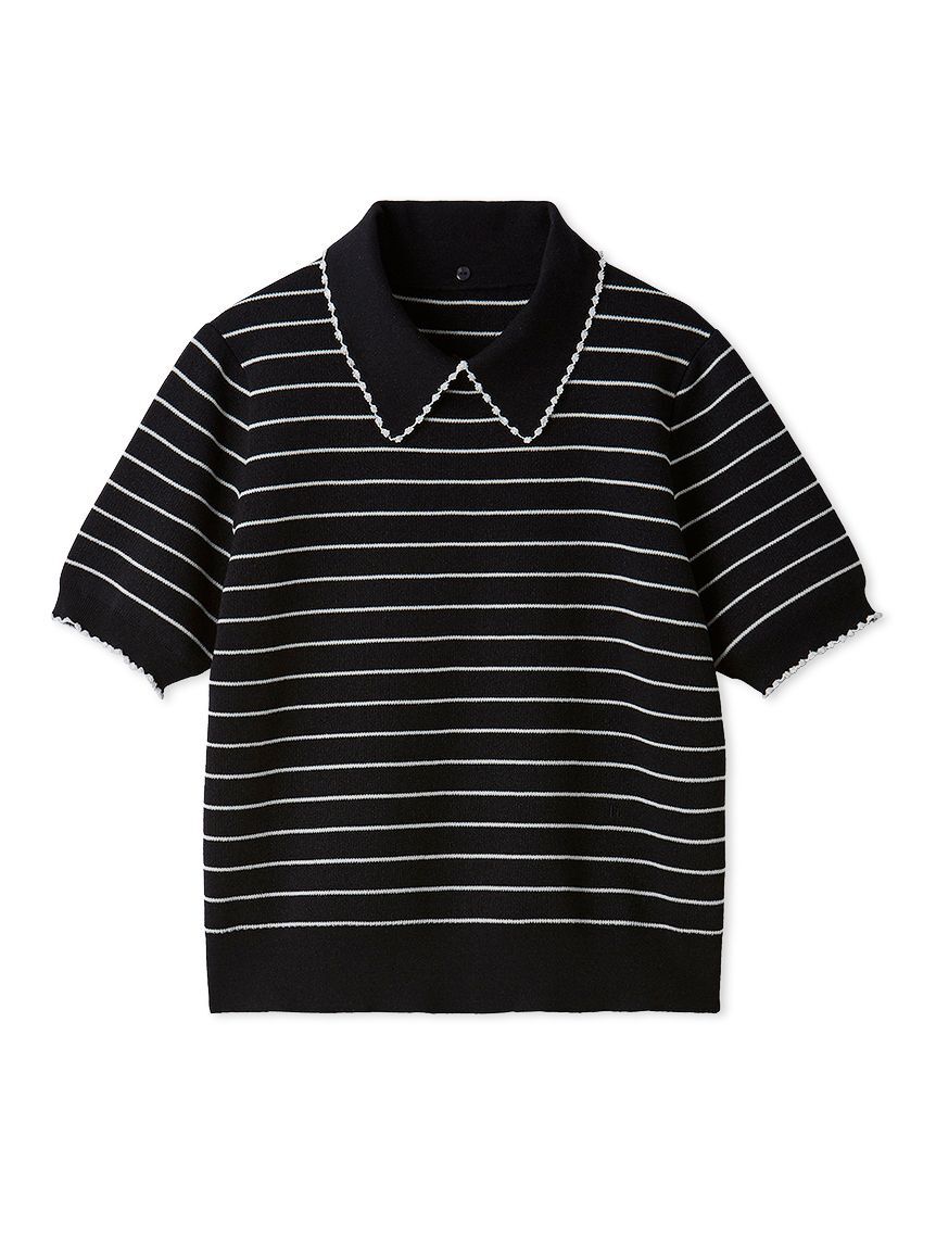 Mila Owen「【WEB限定カラー】２ＷＡＹ衿取り外しポロニットプルオーバー」|ニット・セーター|