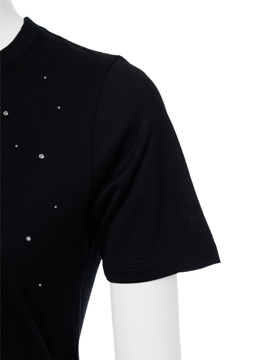 FURFUR「【WEB限定】ビジュー付きロゴ刺繍Tシャツ」|Tシャツ・カットソー|