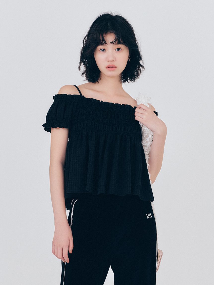 FURFUR「2WAYシャーリングブラウス」|シャツ・ブラウス|