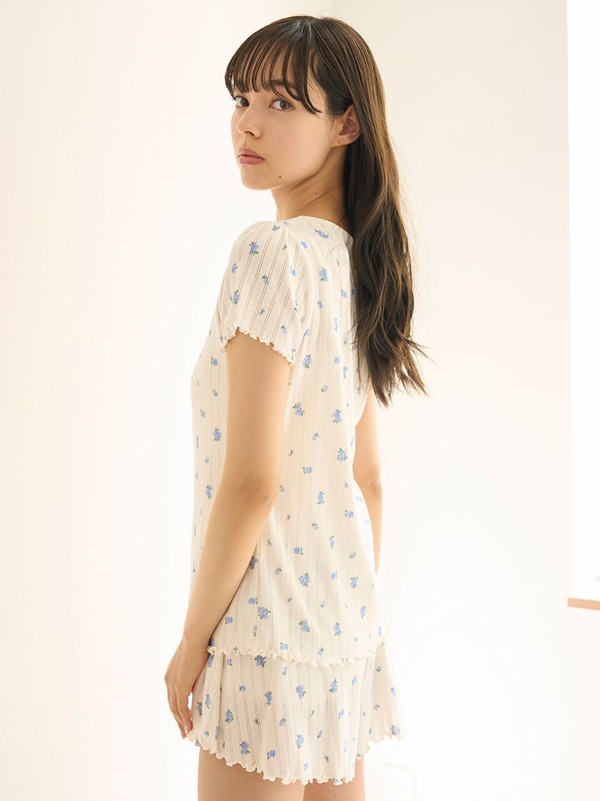 gelato pique「リトルローズ柄針抜きプルオーバー」|ルームウェア|