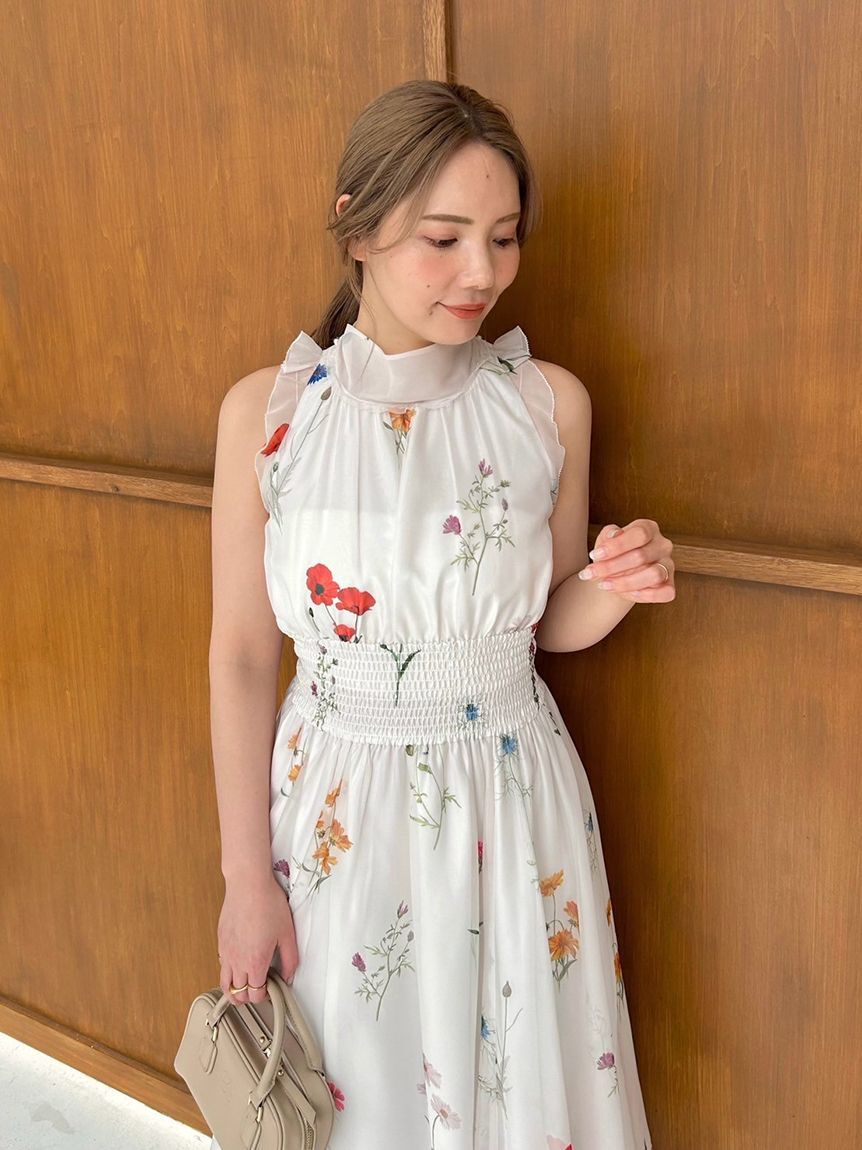 SNIDEL「バックリボンシフォンワンピース」|ワンピース|