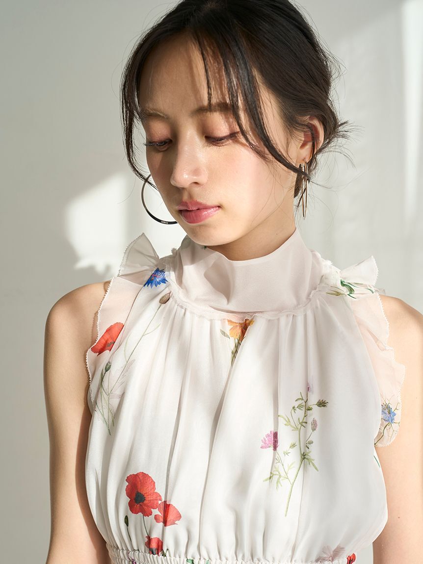 SNIDEL「バックリボンシフォンワンピース」|ワンピース|