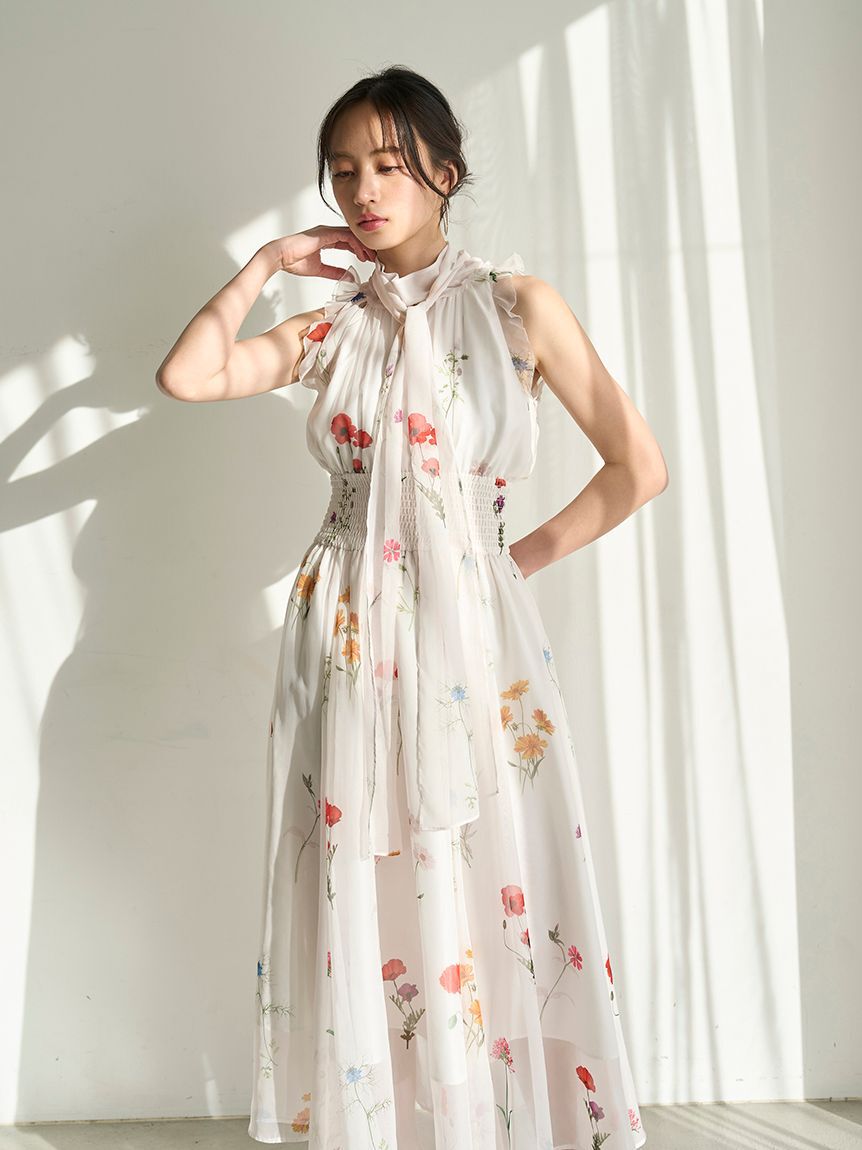 SNIDEL「バックリボンシフォンワンピース」|ワンピース|