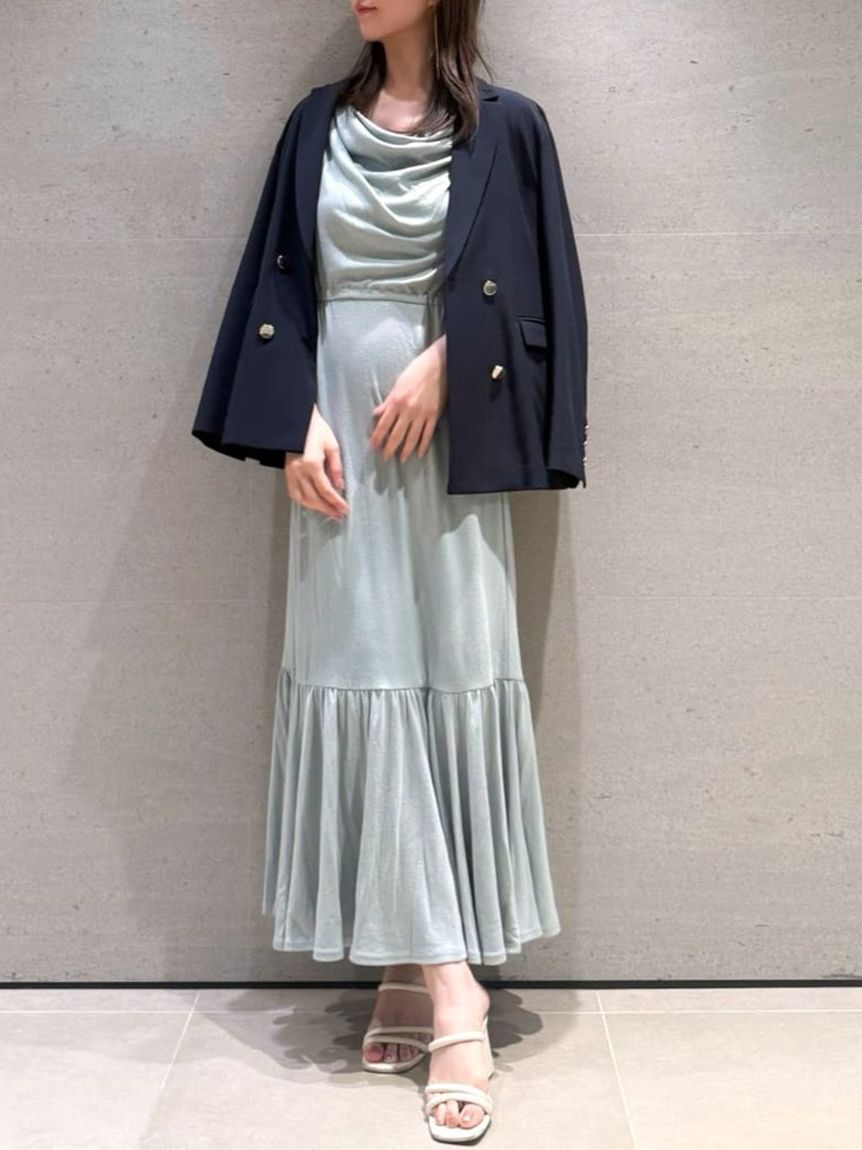 SNIDEL「【WEB限定カラーあり】ドレープネックカットワンピース」|ワンピース|