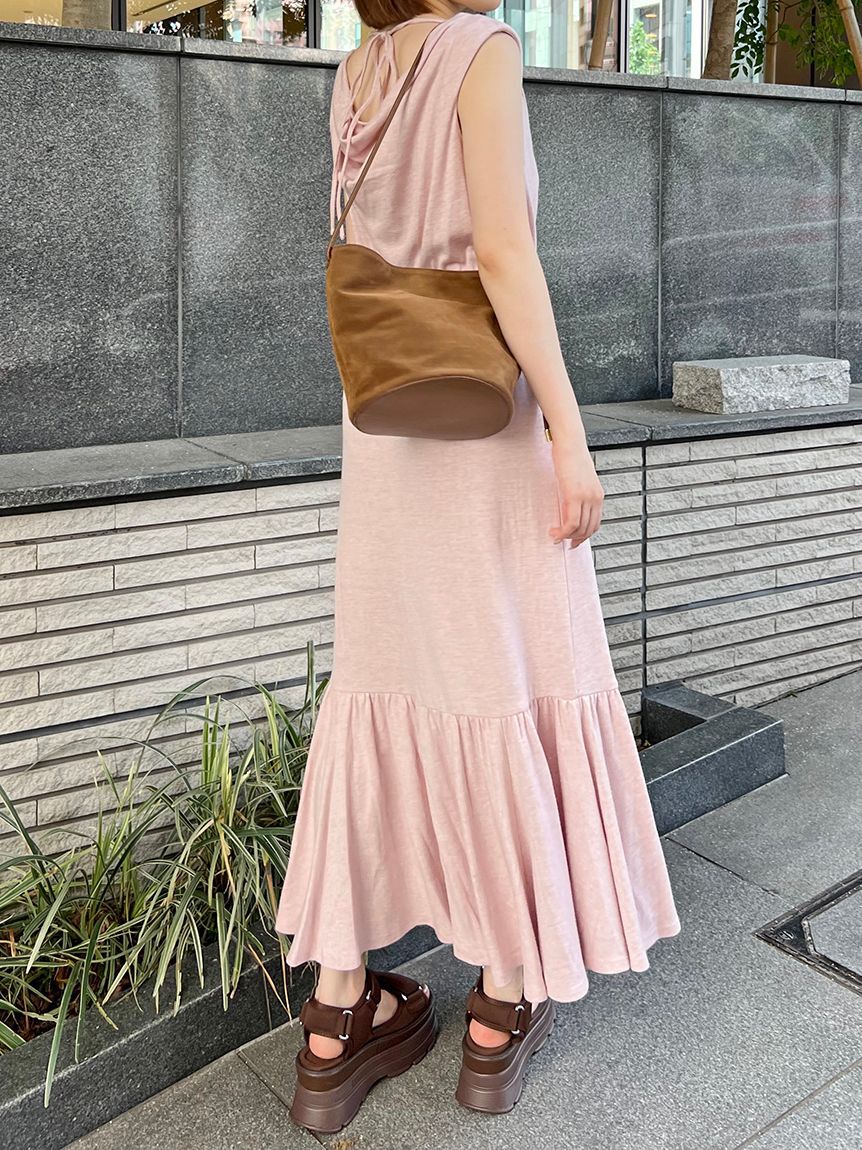 SNIDEL「【WEB限定カラーあり】ドレープネックカットワンピース」|ワンピース|