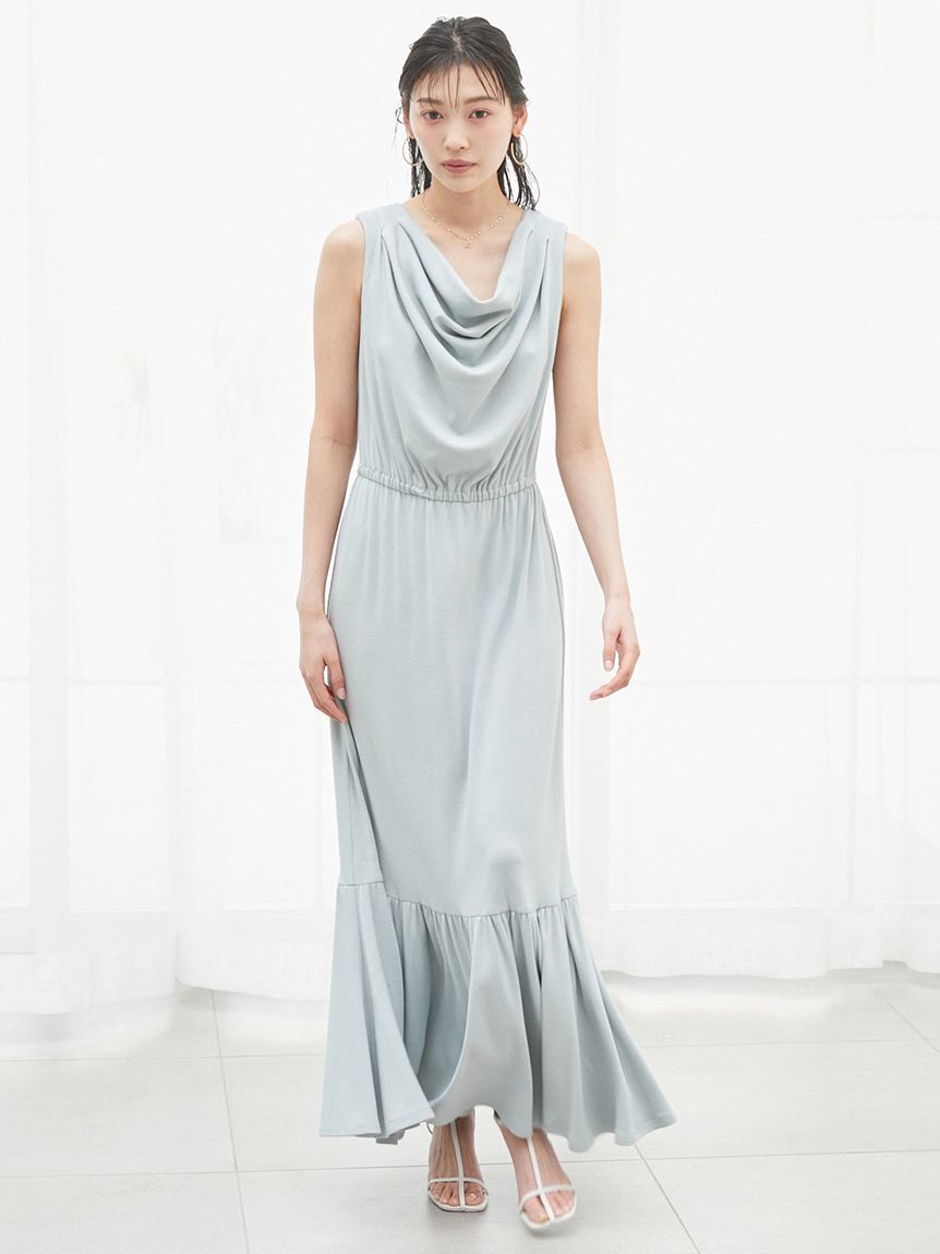 SNIDEL「【WEB限定カラーあり】ドレープネックカットワンピース」|ワンピース|