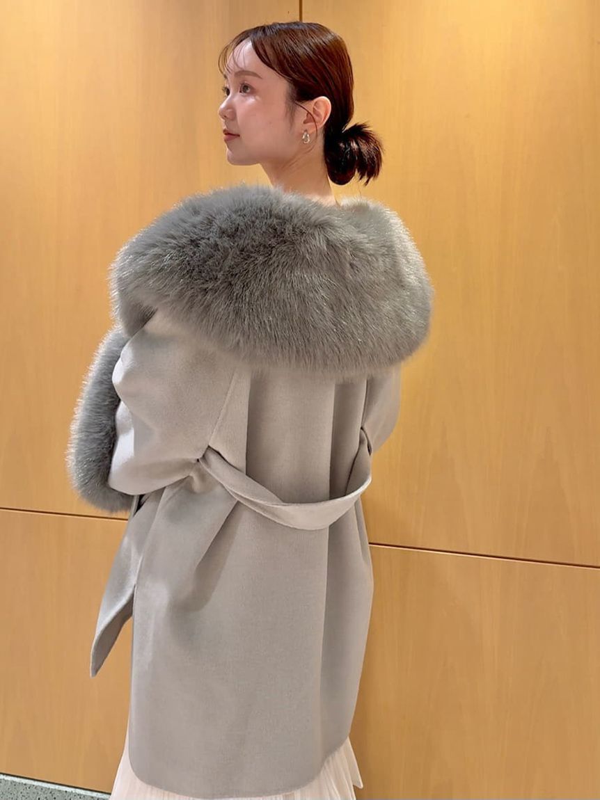 SNIDEL「ファーケープコート」|チェスターコート|