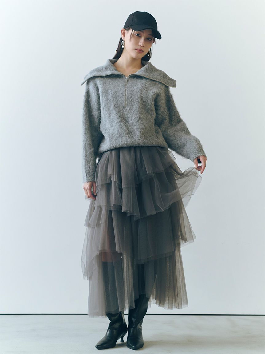 FRAY I.D「チュールアシメティアードスカート」|スカート|