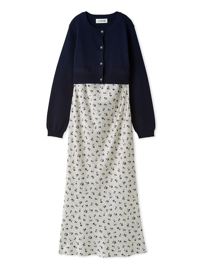 LILY BROWN「カーデセットプリントキャミワンピース」|ワンピース|