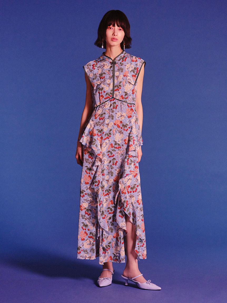 LILY BROWN「【LILY BROWN&times;KEITA MARUYAMA】ボタニカルチェリー柄ワンピース」|ワンピース|