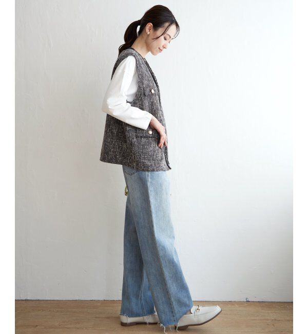 ikka「ツイードベスト」|ダウンベスト・ベスト|