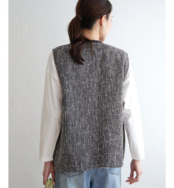 ikka「ツイードベスト」|ダウンベスト・ベスト|