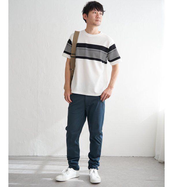 ikka「リップルパネルボーダーTシャツ」|Tシャツ・カットソー|