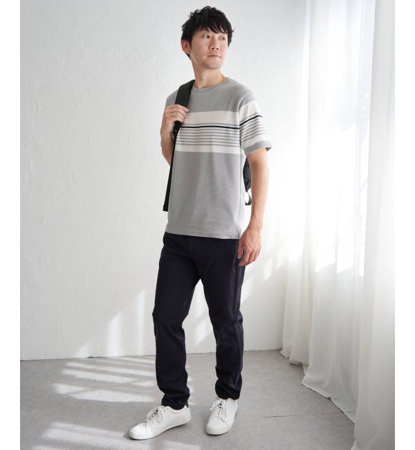 ikka「リップルパネルボーダーTシャツ」|Tシャツ・カットソー|