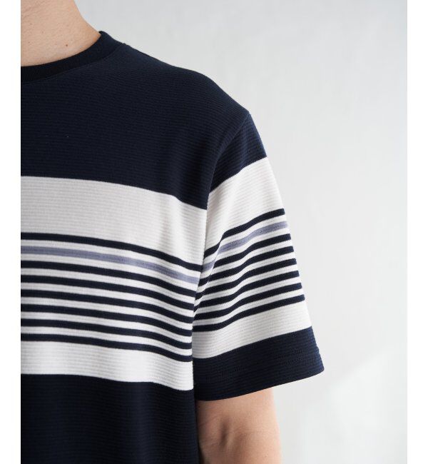 ikka「リップルパネルボーダーTシャツ」|Tシャツ・カットソー|