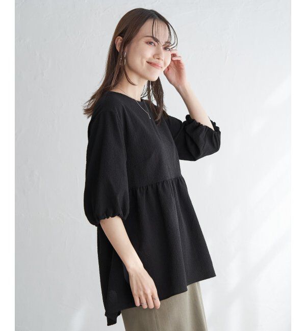 ikka「サッカーペプラムブラウス」|シャツ・ブラウス|