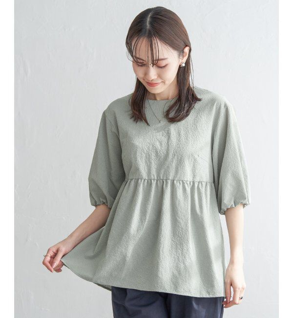 ikka「サッカーペプラムブラウス」|シャツ・ブラウス|