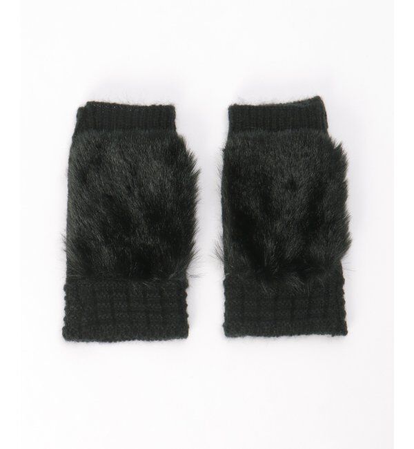 ikka「3WAYファー&ニットグローブ」|手袋|