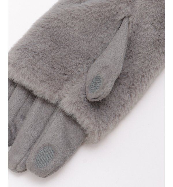 ikka「3WAYファー&スエードグローブ」|手袋|