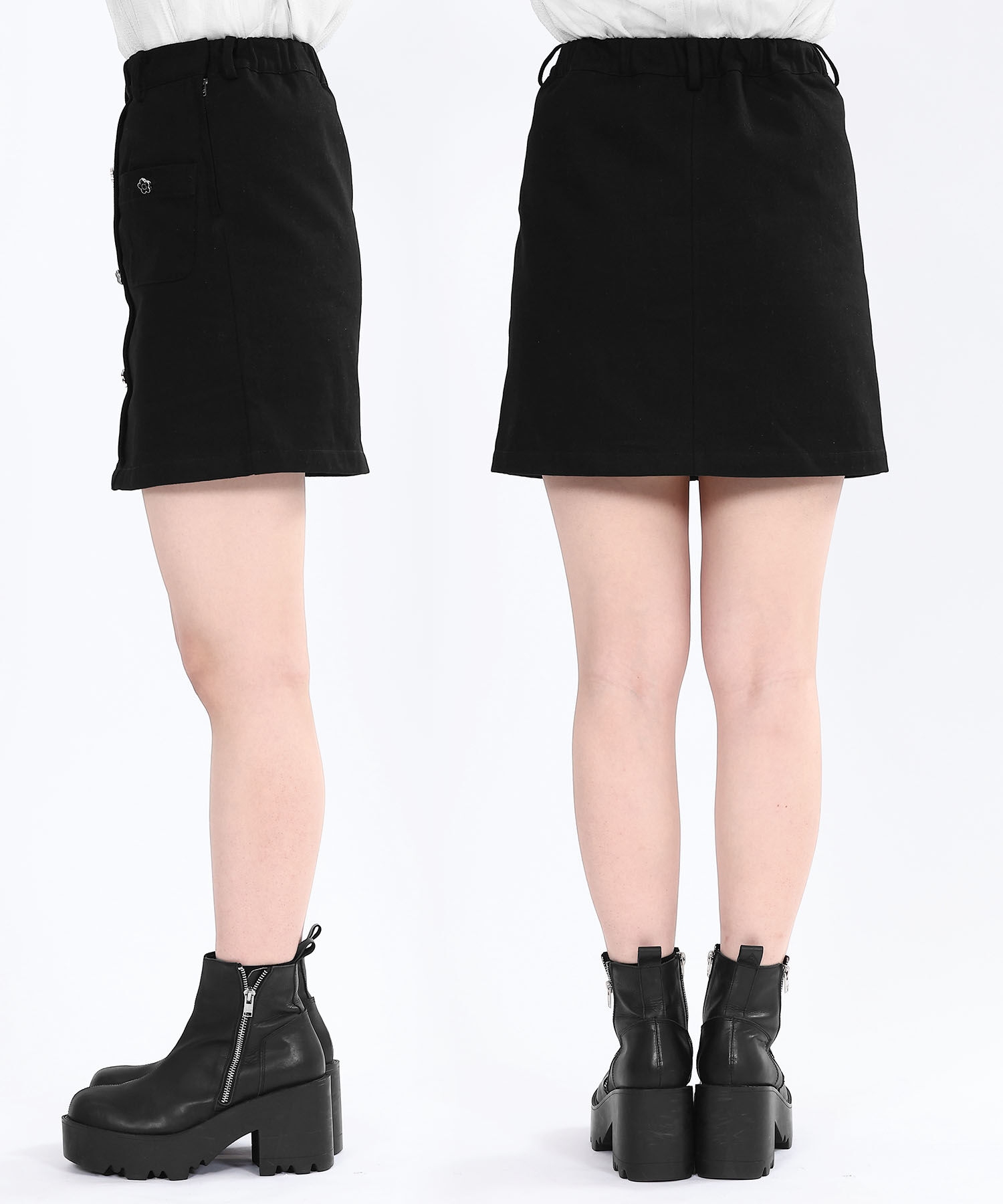 MARY QUANT「エポデイジーボタンデニムミニ スカート」|スカート|