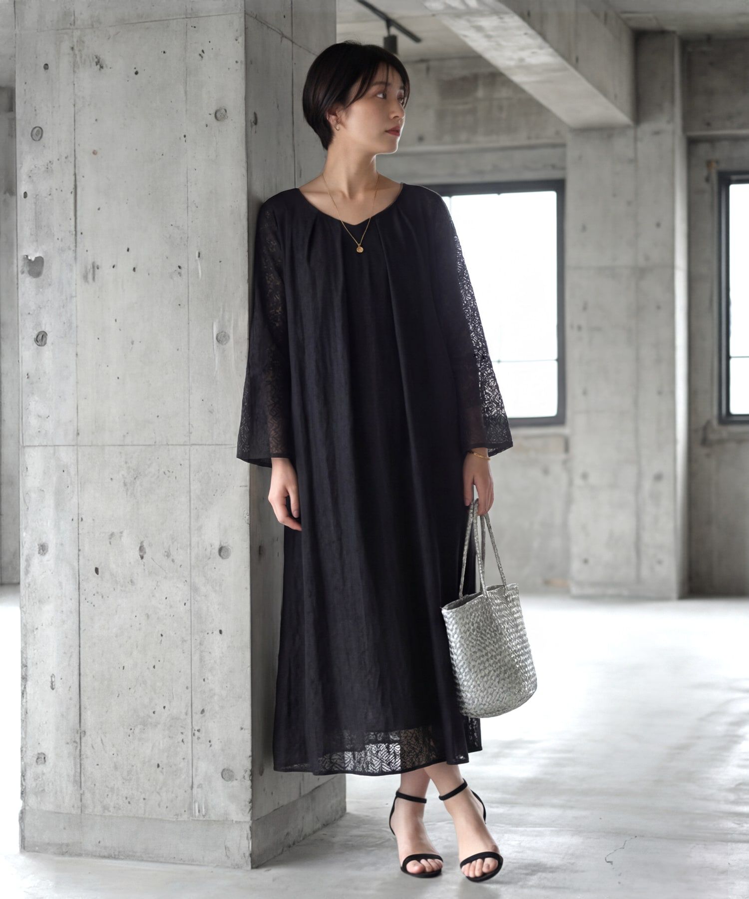 STYLE DELI「【LUXE】ウェーブレースロングワンピース」|ワンピース|