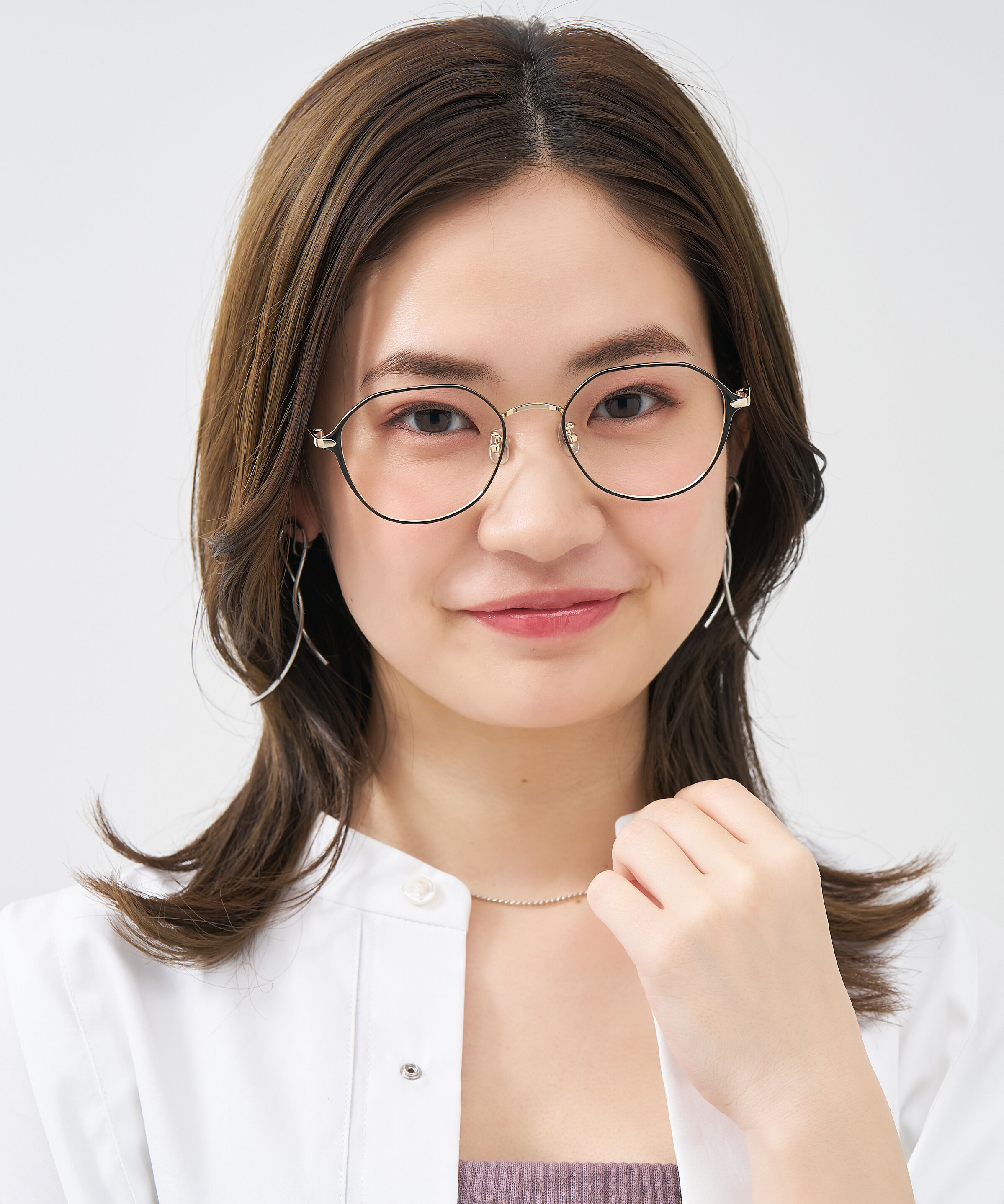  「ウェリントン クラウンパント 華奢なラインで大人可愛いメガネ 大きめサイズ 小顔 メタル レンズ交換券付き」|メガネ|