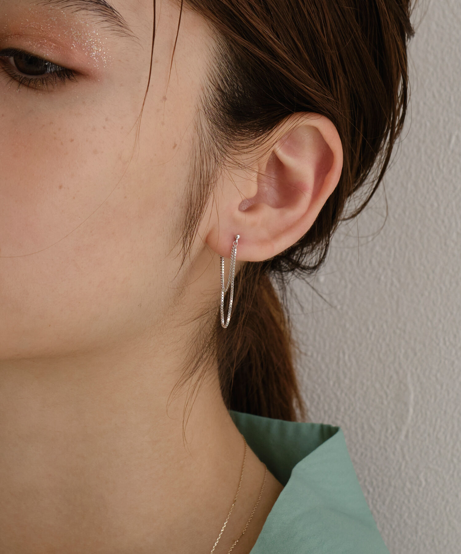 JUPITER「【SV】チェーンフープピアス」|ピアス|