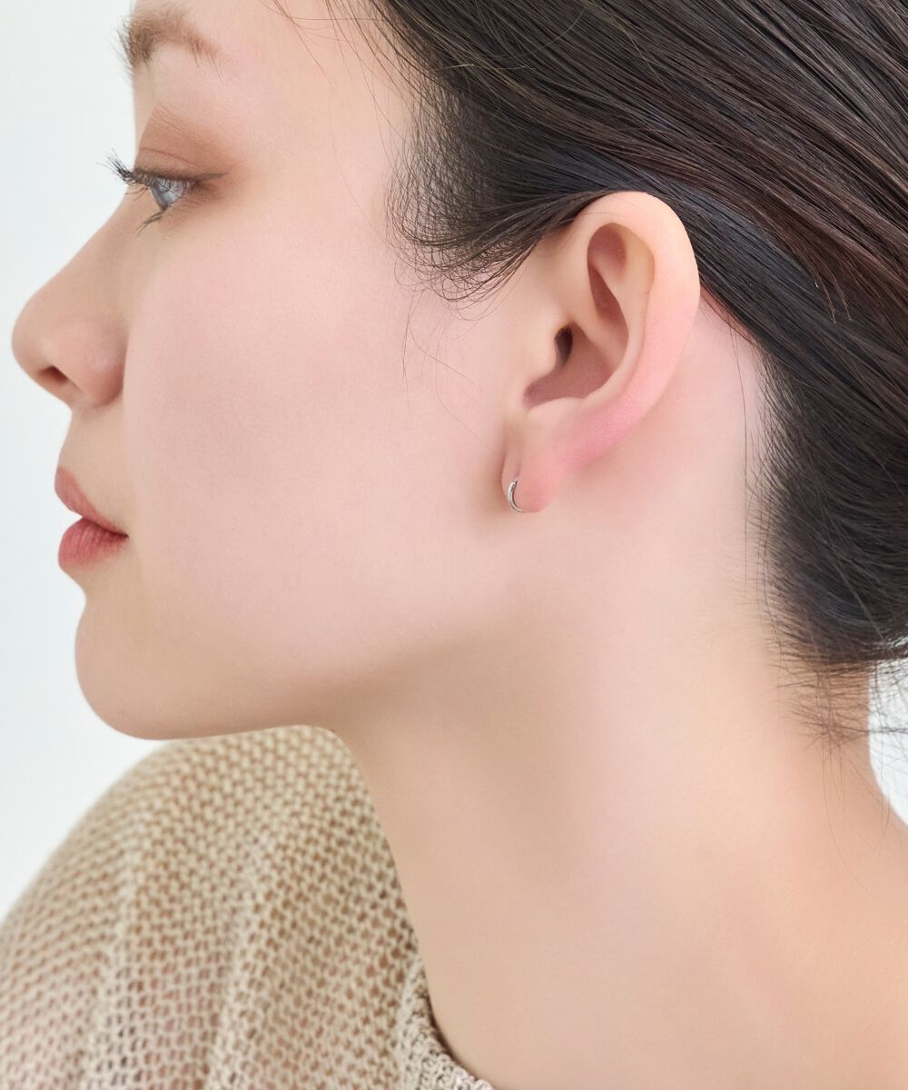 Phoebe「【シリーズ累計販売10000点突破！】金属アレルギー対応 ミニフープピアス　シルバー/サージカルステンレス」|ピアス|