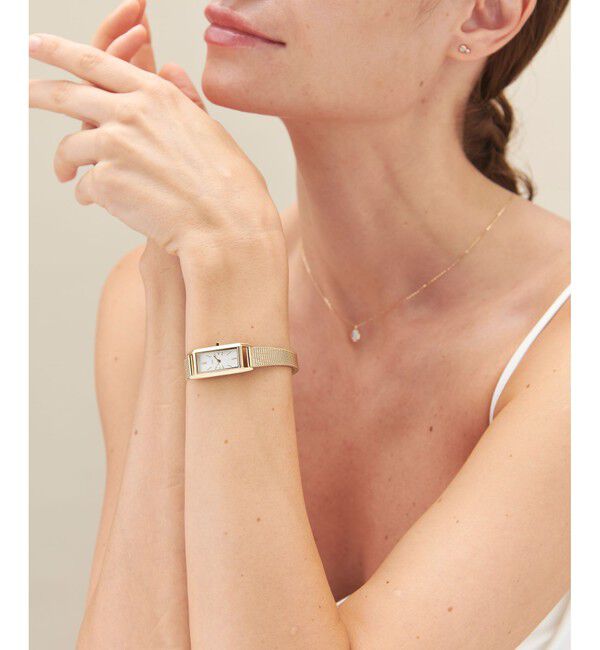 ete「レクタングルフェイス メッシュベルト ウォッチ」|腕時計|