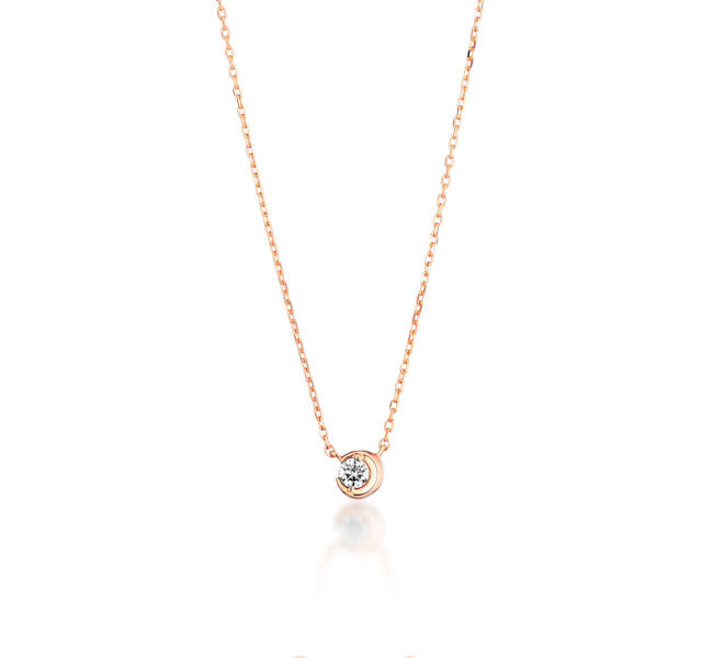 STAR JEWELRY「MOON SETTING（S）」|ネックレス|ローズゴールド