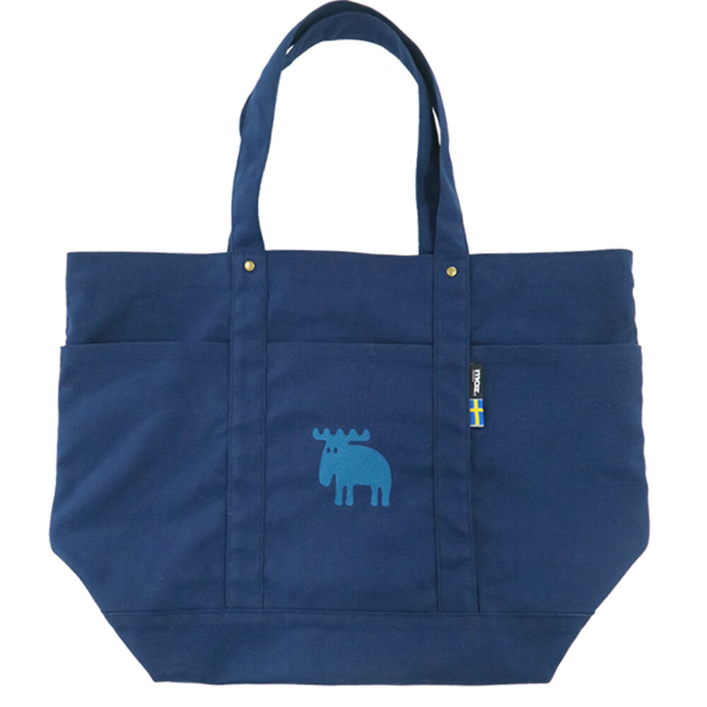 moz「moz トートバッグ 通販 帆布 black ブランド モズ おしゃれ ll サイズ 布」|トートバッグ|ブルー1