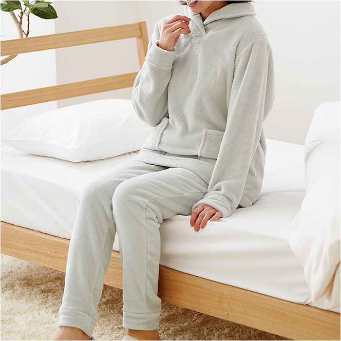 BACKYARD FAMILY「パジャマ 上下セット レディース 通販 ふわふわ フリースパジャマ 長袖 セットアップ」|ルームウェア|