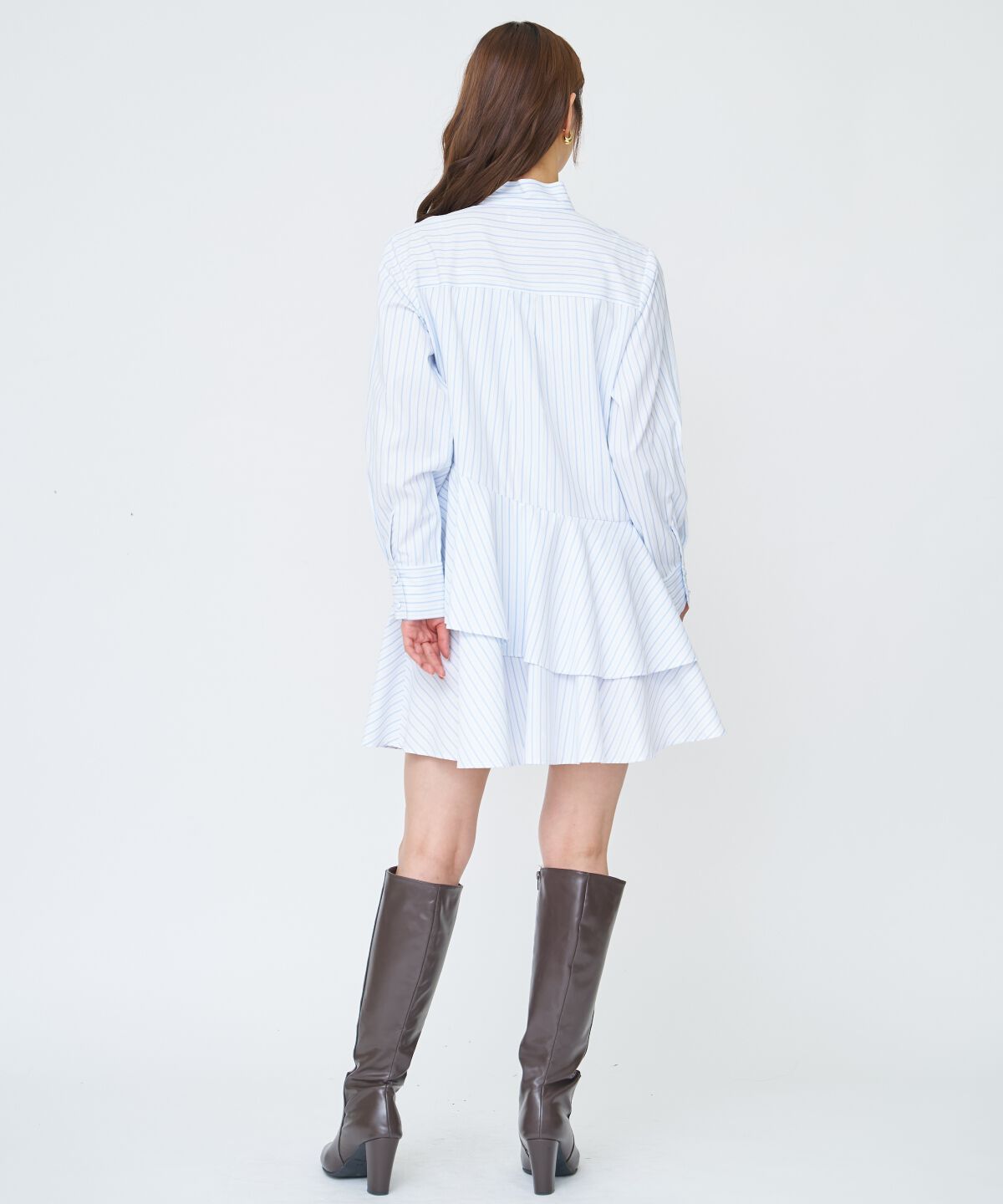 アンドクチュール「アシメストライプミニワンピース」|ワンピース|