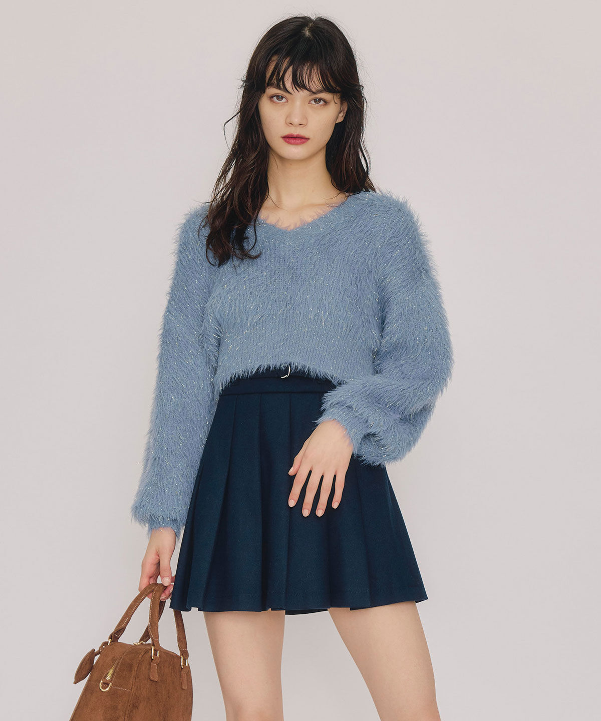 REDYAZEL「メルトンライクプリーツミニスカート」|フレア|