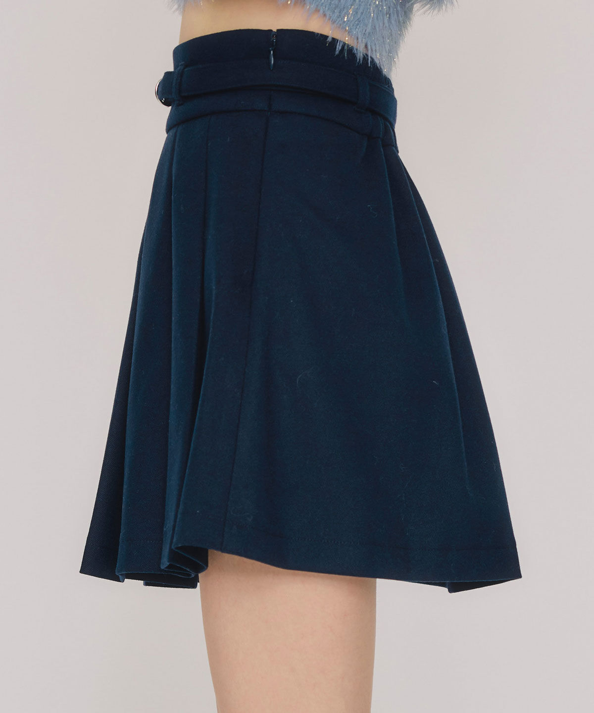 REDYAZEL「メルトンライクプリーツミニスカート」|フレア|