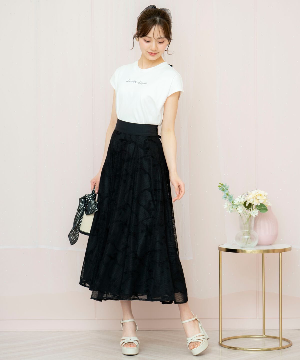 WILLSELECTION「リボンレーススカート」|フレア|
