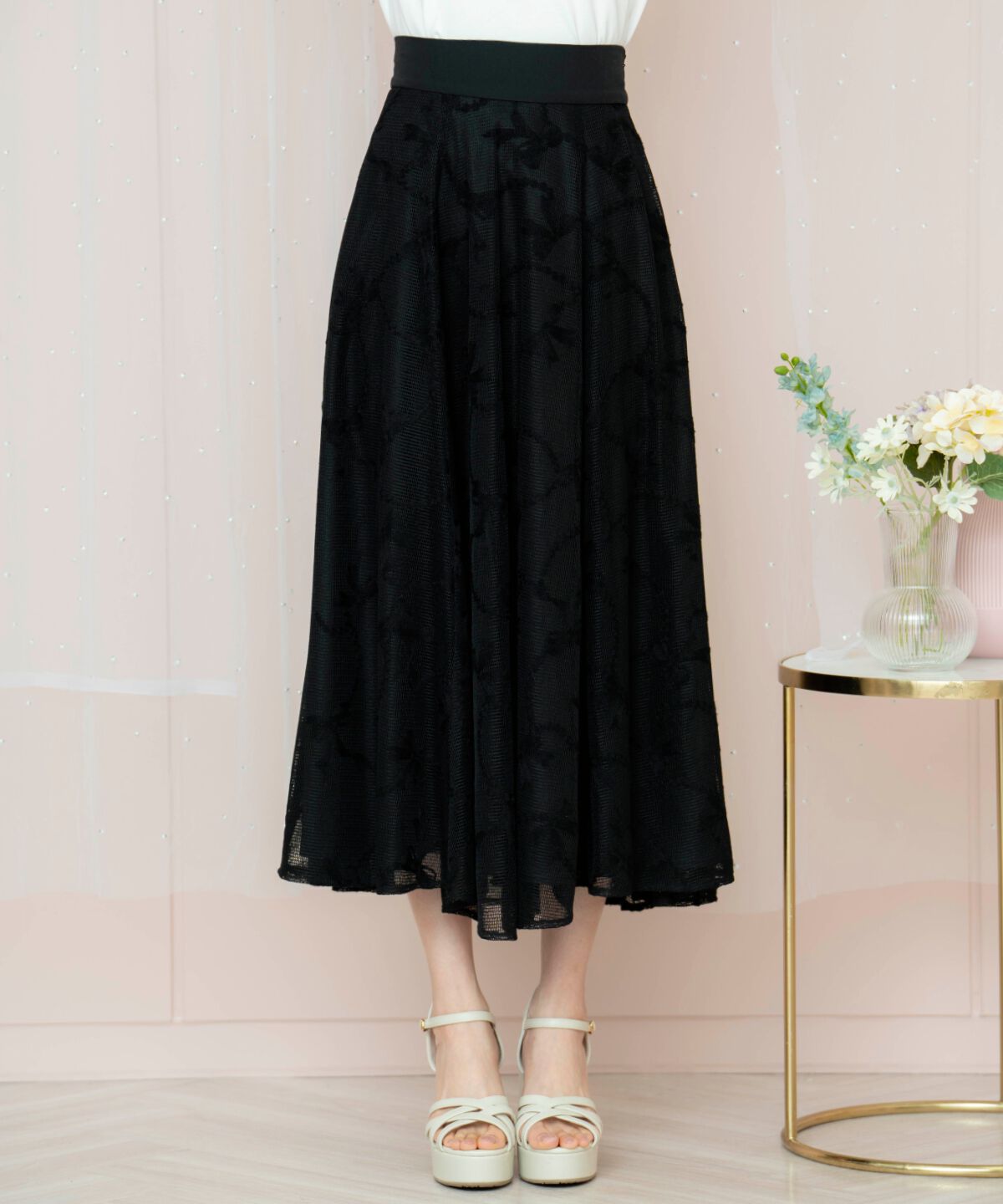 WILLSELECTION「リボンレーススカート」|フレア|