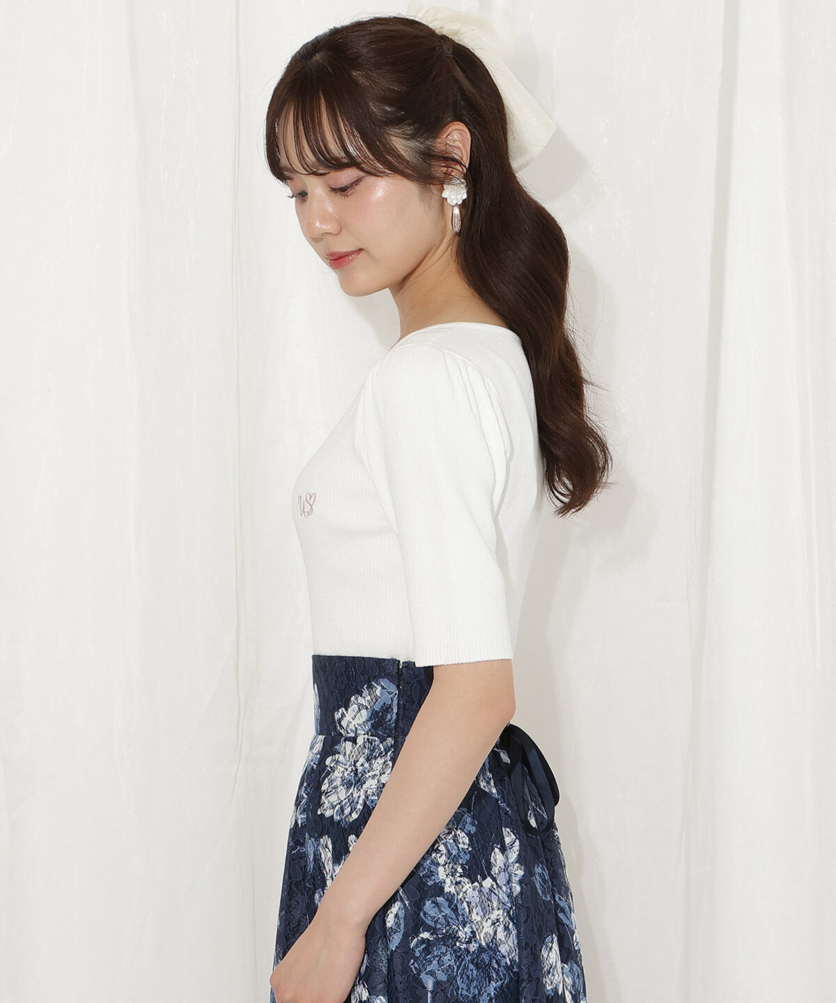 WILLSELECTION「ハートネックニットプルオーバー」|ニット・セーター|