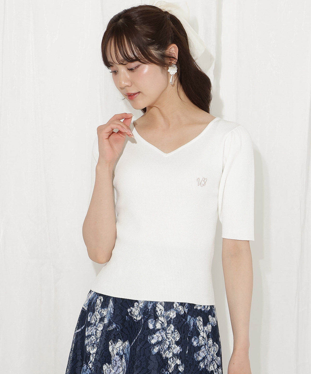 WILLSELECTION「ハートネックニットプルオーバー」|ニット・セーター|