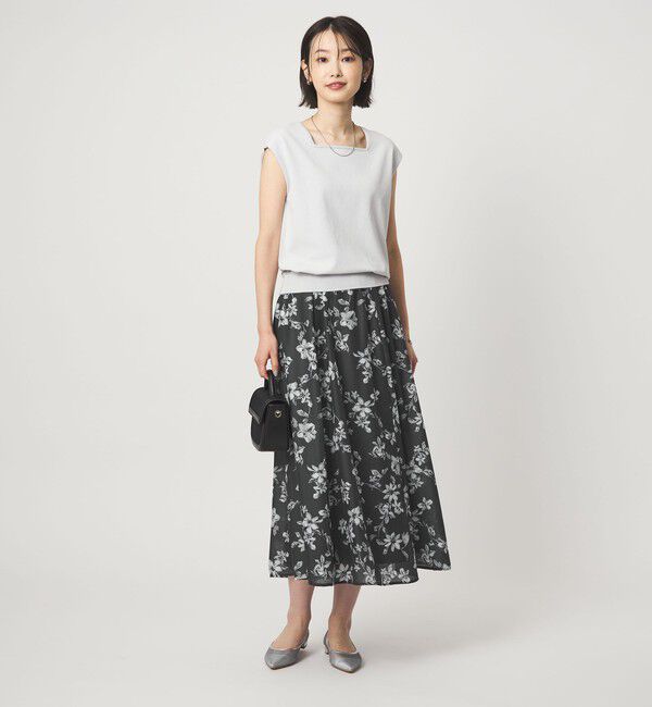 UNITED ARROWS green label relaxing「フラワー プリント スカート」|フレア|