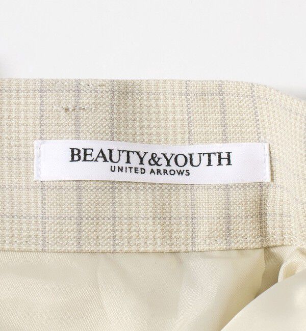 BEAUTY&YOUTH UNITED ARROWS「ポリエステルブレンド チェック ワイドヘムパンツ」|スラックス|