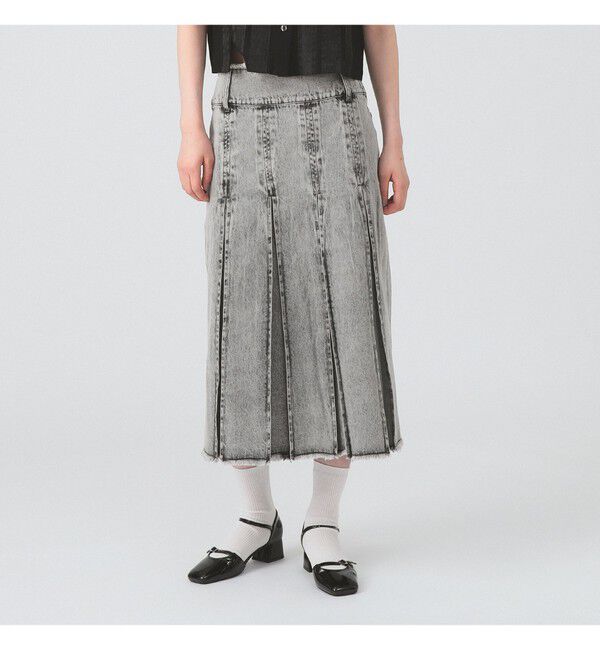 Ray BEAMS 「デニム タック ミディアム スカート」|スカート|