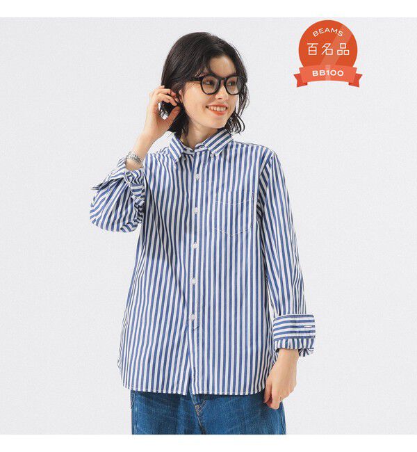 BEAMSBOY「ロンドン ストライプ ボタンダウン シャツ」|シャツ・ブラウス|NAVY